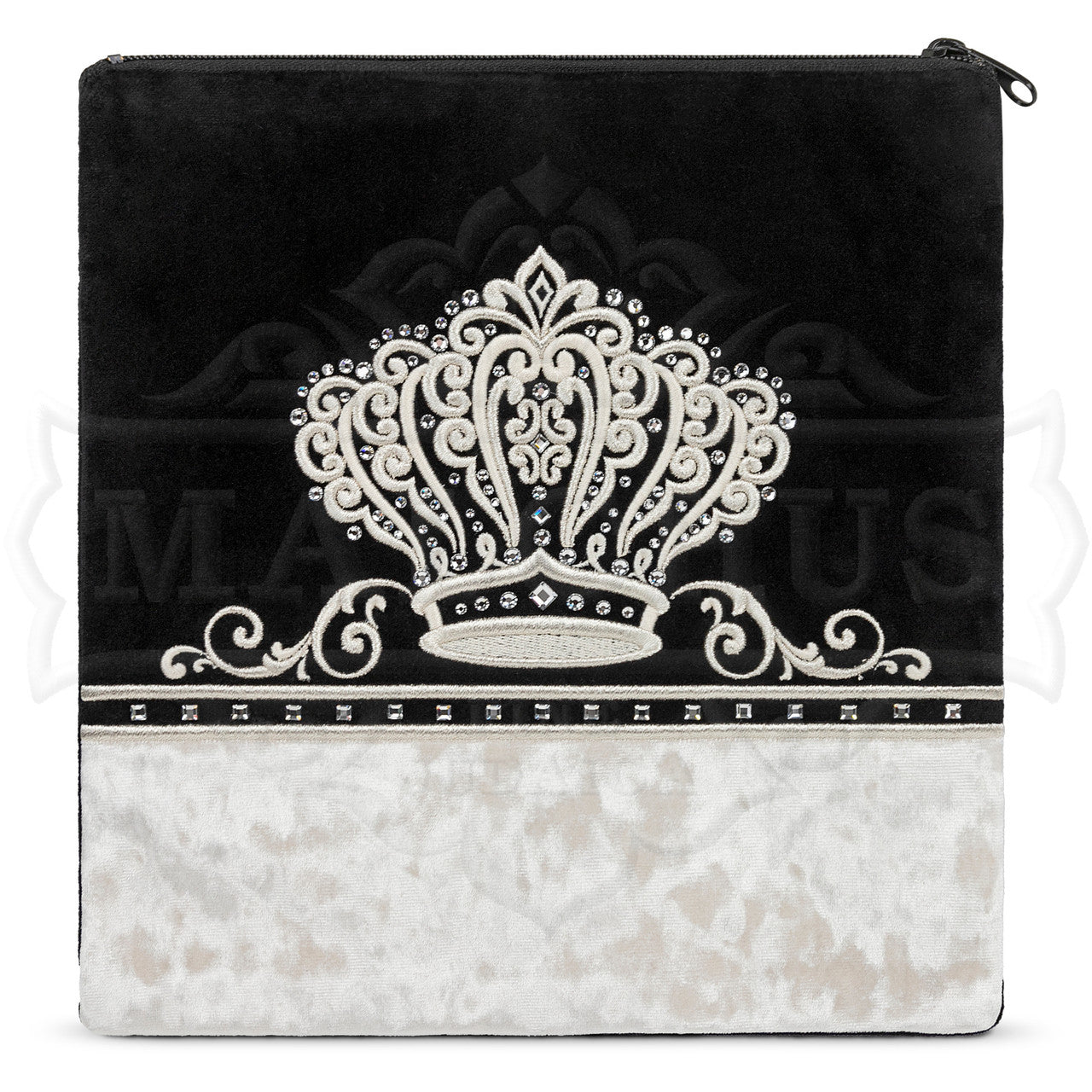 Bag #591 Black Velvet & White Crushed Velvet - Judaica Accessories