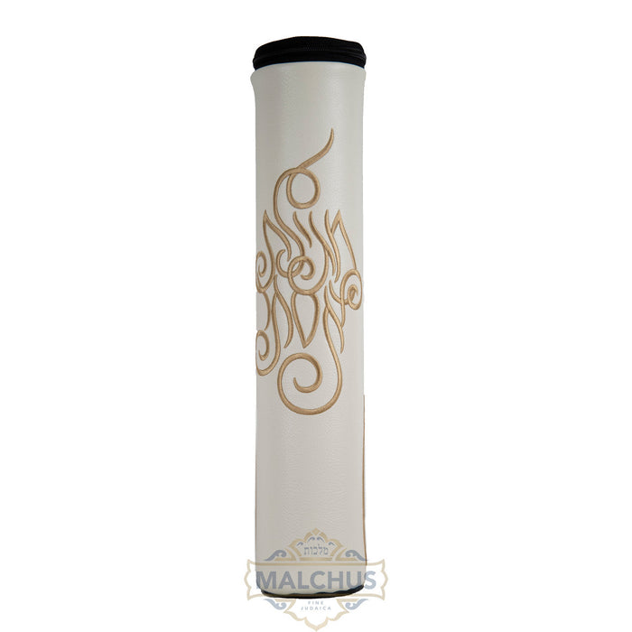 Black leather megillah scroll case design 1350 | Judaica Square Lakewood