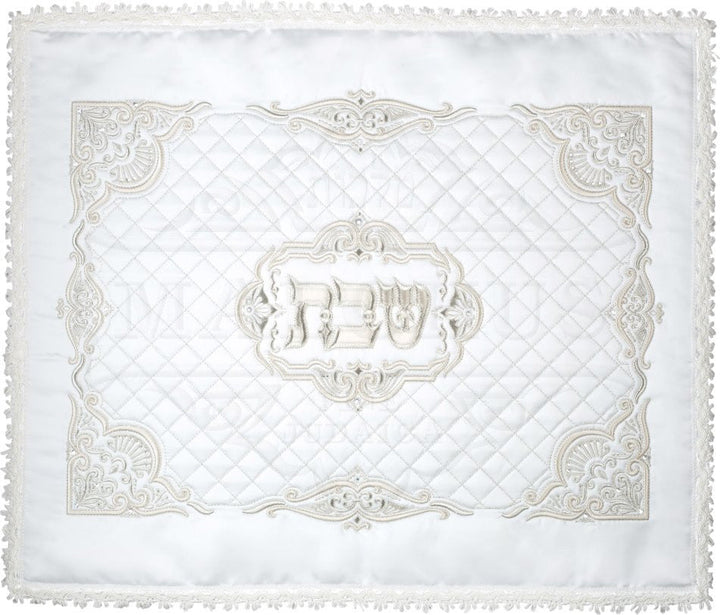 Quilted Satin Challah Cover with Shabbos Embroidery #539