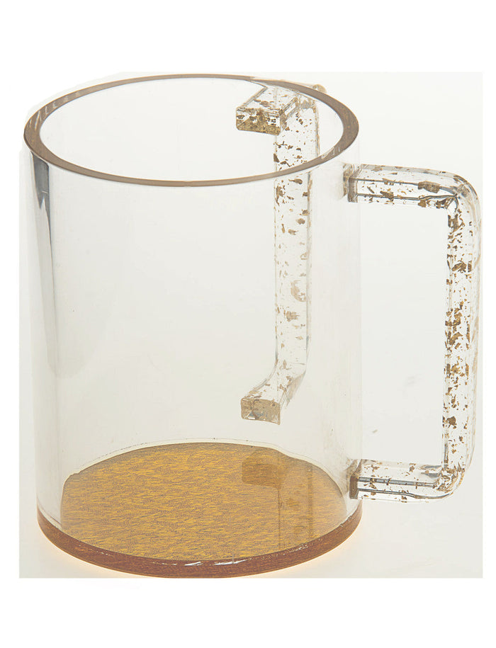 Lucite wash cup with gold handle, design #7071 | Judaica Square Lakewood