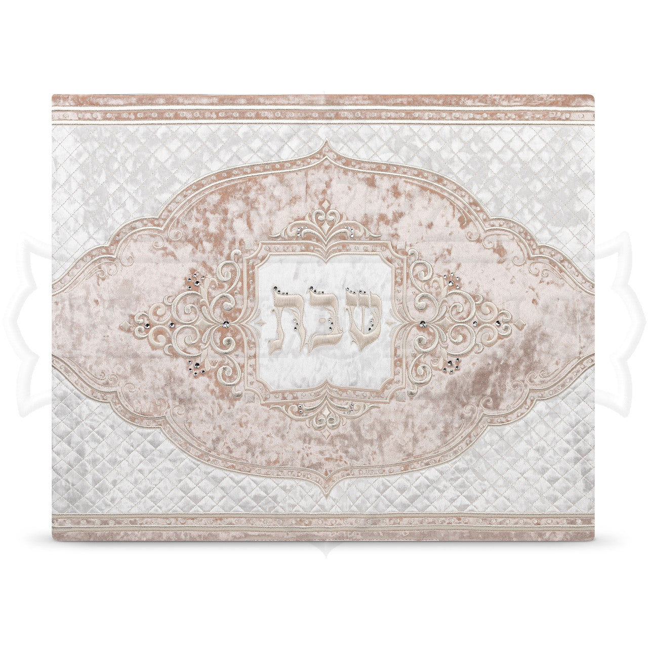 Oval Quilted Crushed NO STONES Velvet Challah Cover #778 - Challah Covers