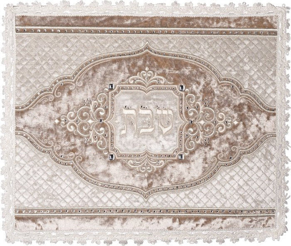 Oval Quilted Crushed Velvet Challah Cover #578 - Challah Covers