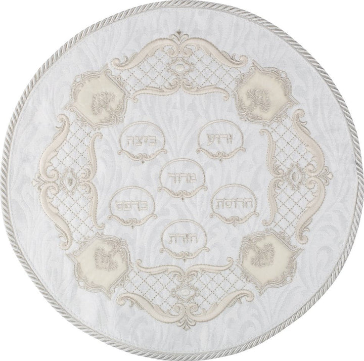 Embassy Collection brocade matzah cover with velvet medallions #537