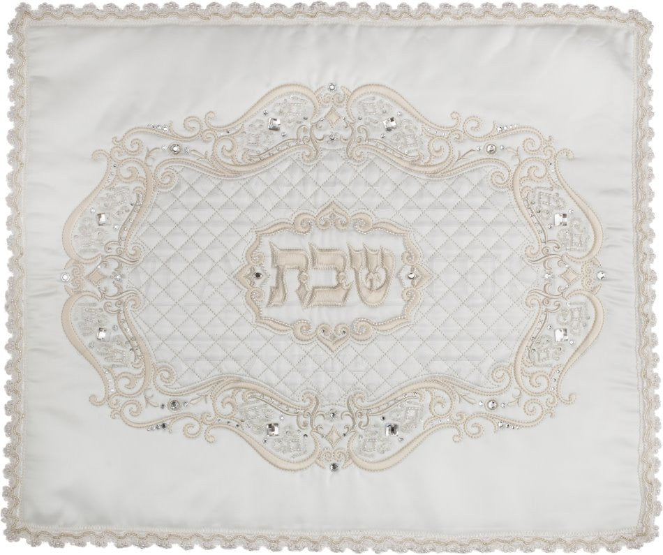 Swarovski Oval Satin Challah Cover #182 - Challah Covers