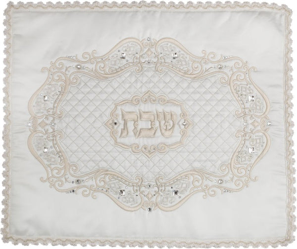 Swarovski Oval Satin Challah Cover #182 - Challah Covers