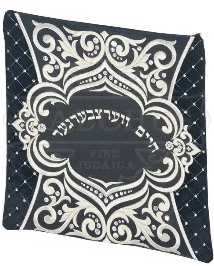 Tallis and tefillin bag embroidered front and back, design #3018 | Judaica Square Lakewood