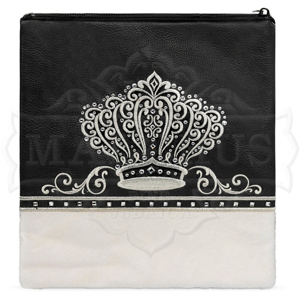 Bag #596 Black Faux Leather and White Fur - Judaica Accessories