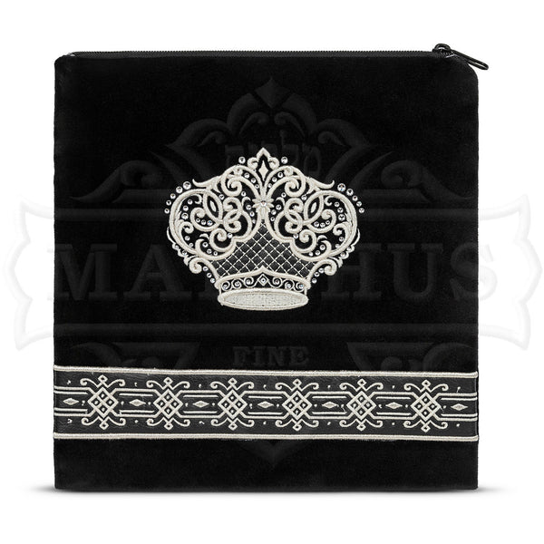 Bag #585 Black Velvet & Black Faux Leather - Judaica Accessories