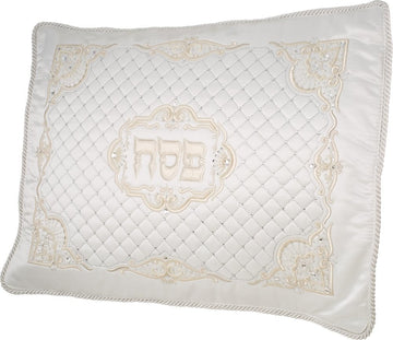 Quilted Seder set with pearl beads and Swarovski crystals #180CR | Judaica Square Lakewood
