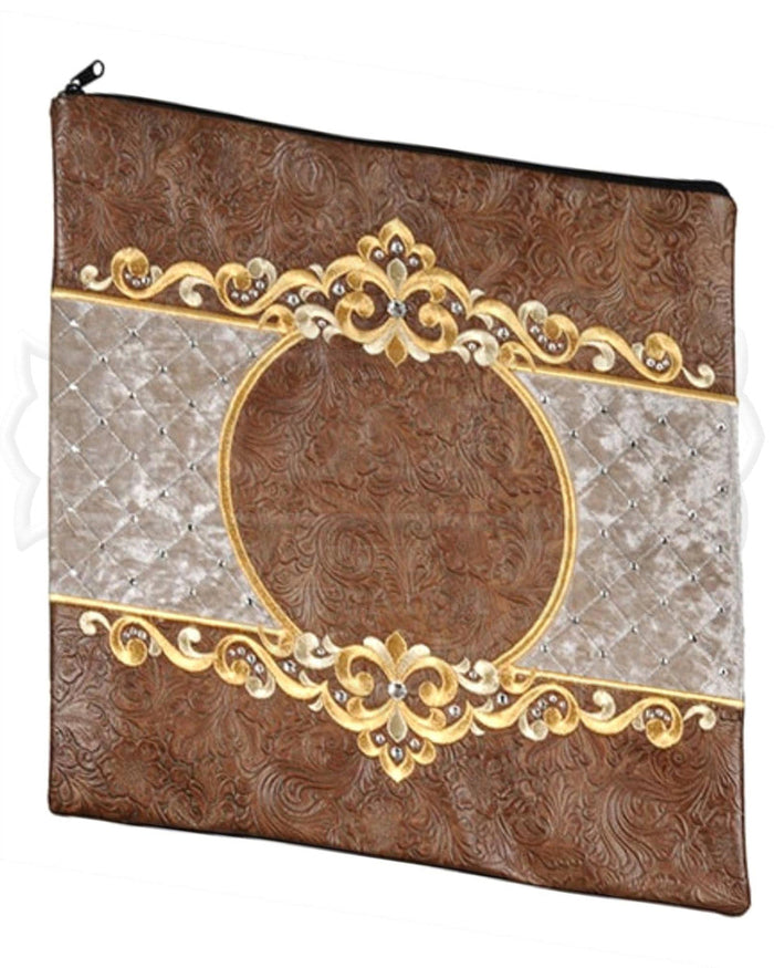 Embroidered tallis and tefillin bag up to XL 16x16, design #3024 | Judaica Square Lakewood