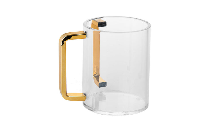 Lucite wash cup with gold handles, design #7072 | Judaica Square Lakewood