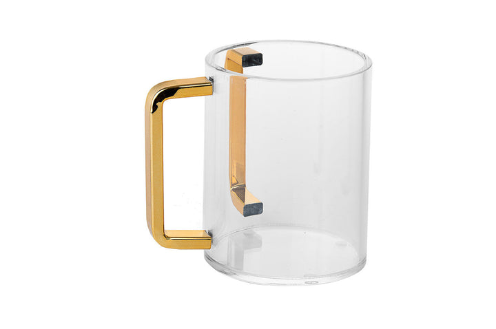 Lucite wash cup with gold handles, design #7072 | Judaica Square Lakewood