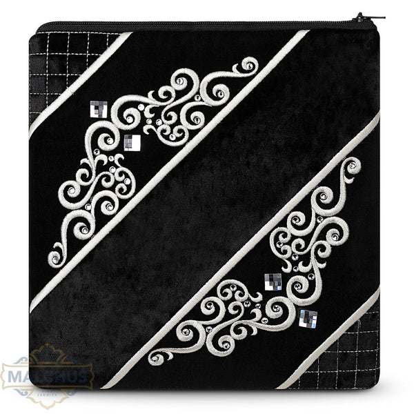 Bag #918 Black Velvet & Silver Emb - Judaica Accessories