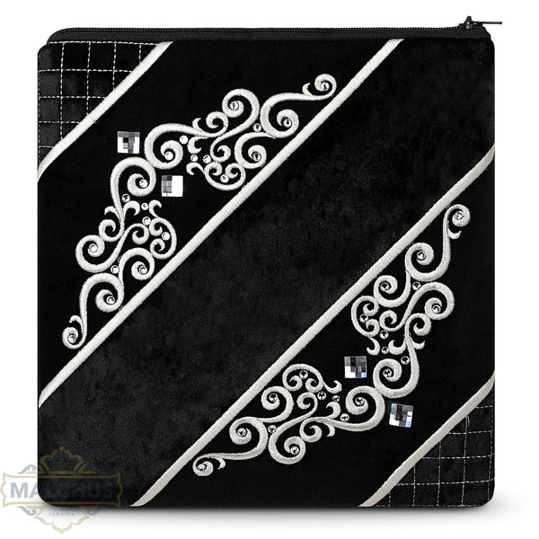 Bag #918 Black Velvet & Silver Emb - Judaica Accessories