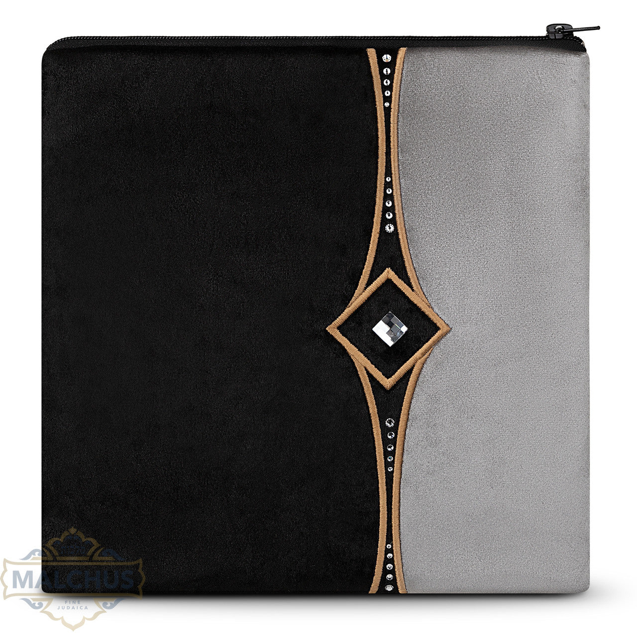 Bag #830 Black Velvet & Gold Emb - Judaica Accessories