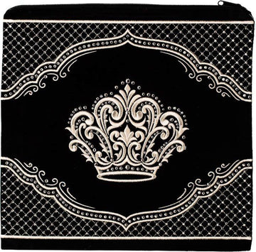 Quilted velvet bag with Swarovski crystal crown #445 | Judaica Square Lakewood