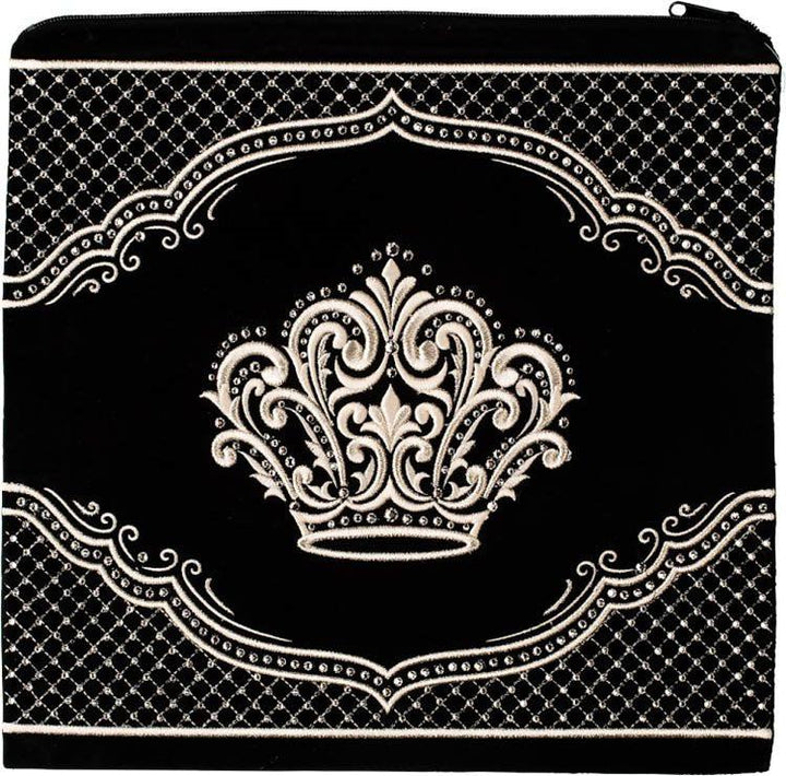 Quilted velvet bag with Swarovski crystal crown #445 | Judaica Square Lakewood