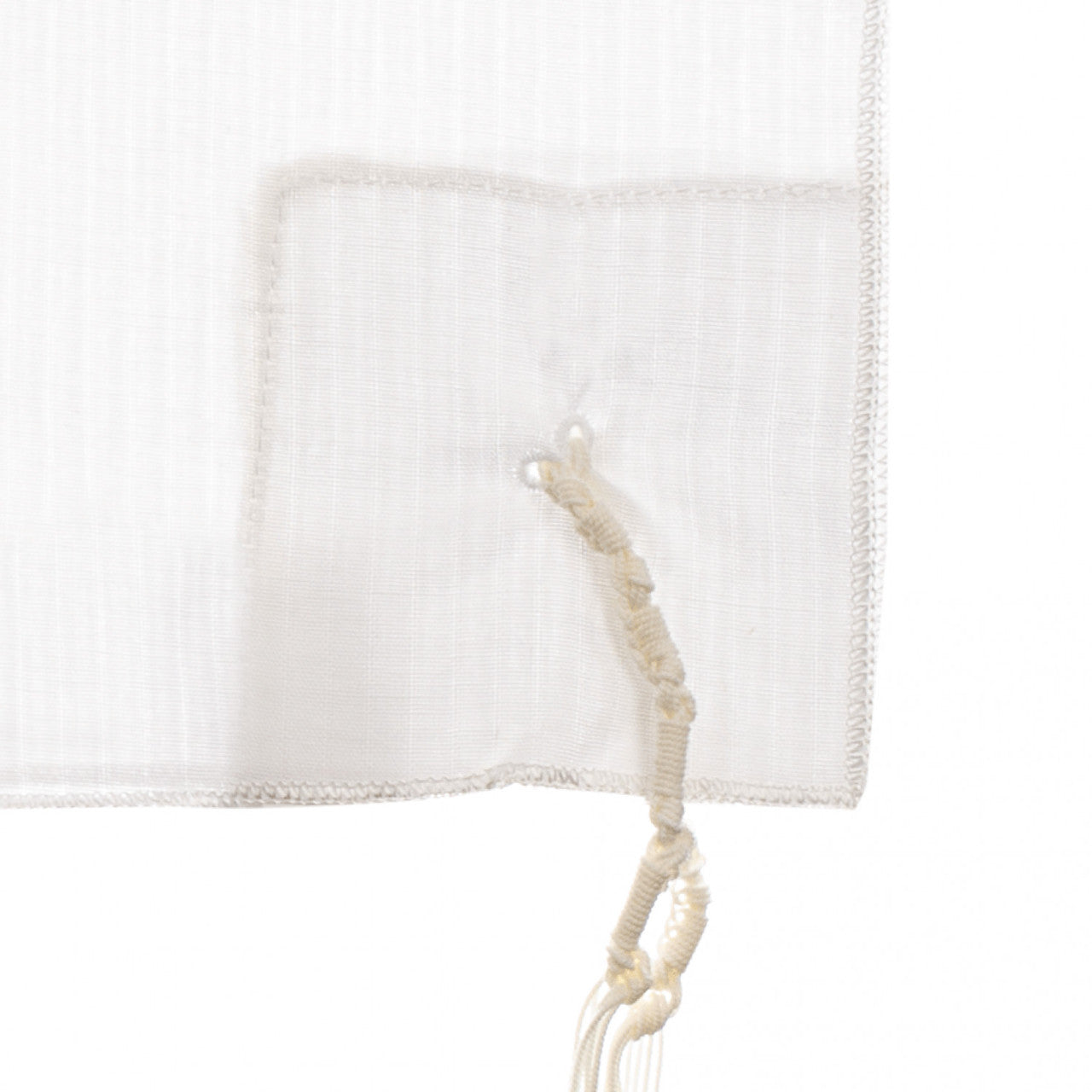 Cotton Kids Round Neck, 2 Hole- Slanted Keshiras Chabad Tzitzis - Image 2