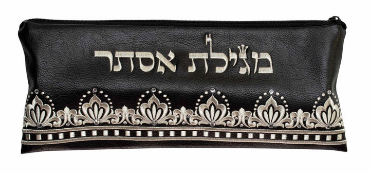 Megillah Case, Luxury Pouch in Black, Design #1020