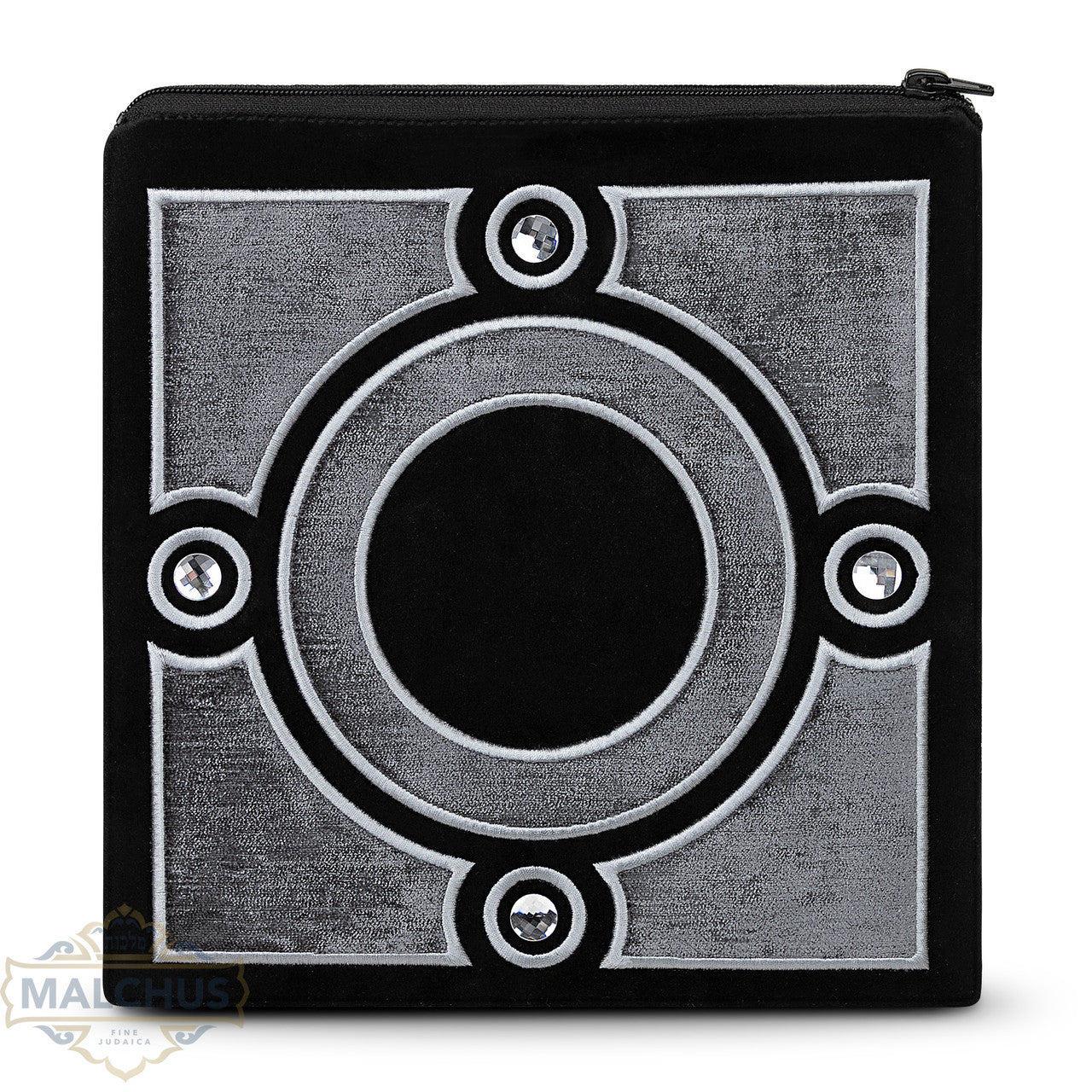 Bag #860 Black Velvet & Silver Emb - Judaica Accessories