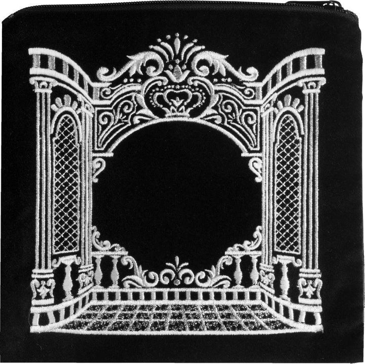 3D pillar gate criss-cross embroidered tallis and tefillin bag | Judaica Square Lakewood