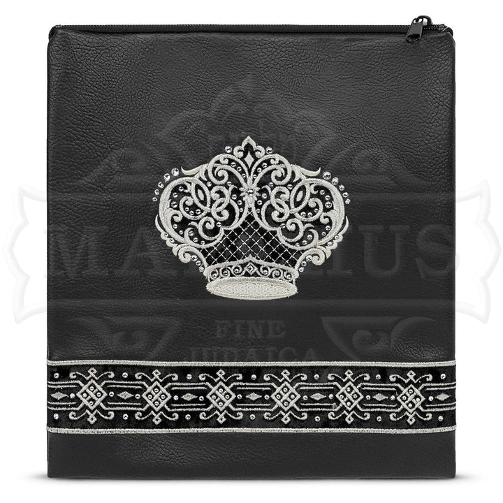 Faux leather bag with black crushed velvet centre design 586 | Judaica Square Lakewood