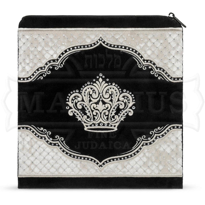 Quilted crushed velvet bag with embroidered crown #446 | Judaica Square Lakewood