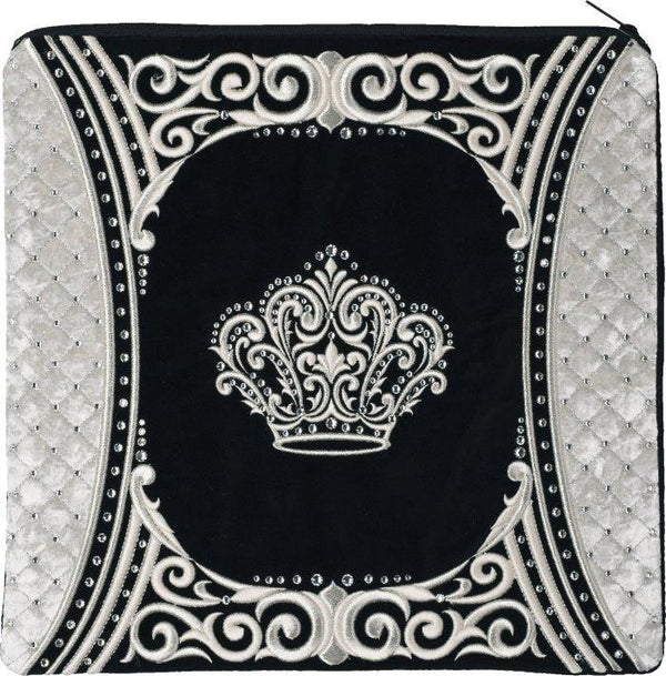 Swirl Quilted Inset with White Crushed Velvet Bag #455 - Judaica Accessories