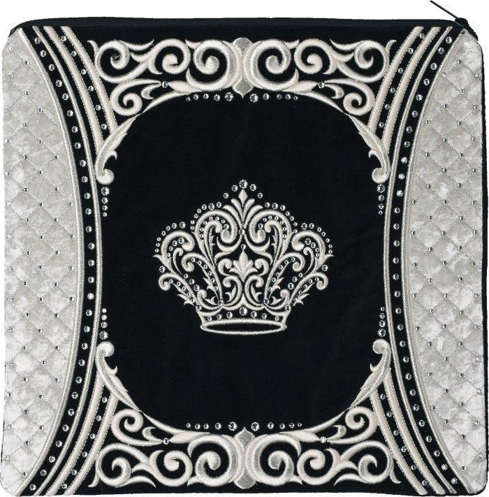 Swirl quilted inset white crushed velvet tallis bag #455 | Judaica Square Lakewood