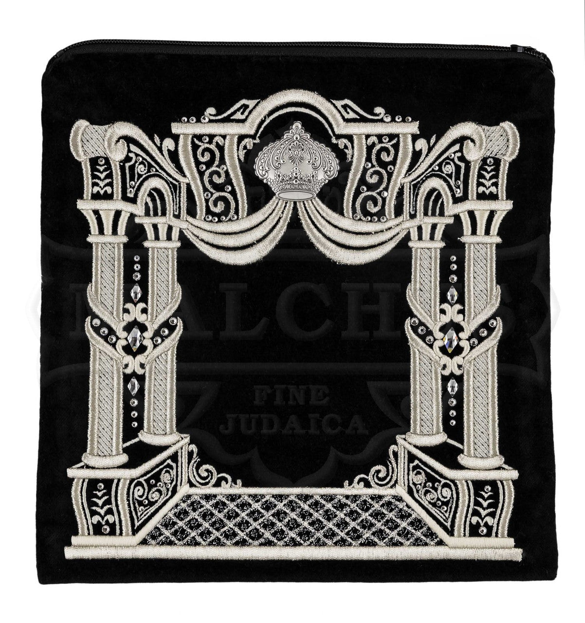 3D Pillar Canopy and Sterling Crown Velvet Bag #195 - Judaica Accessories