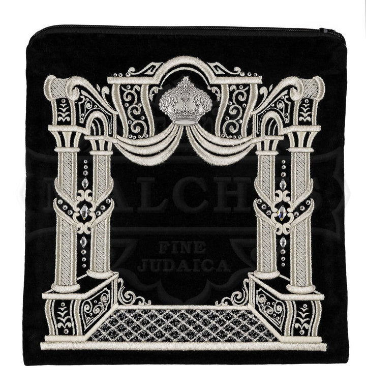 Velvet Tallis & Tefillin Bag, 3D Pillar Canopy with Sterling Crown #195