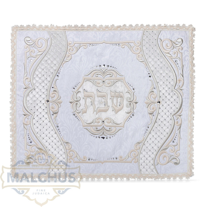 Scalloped Brocade and Ivory Velvet Challah Cover with Trimming #610T