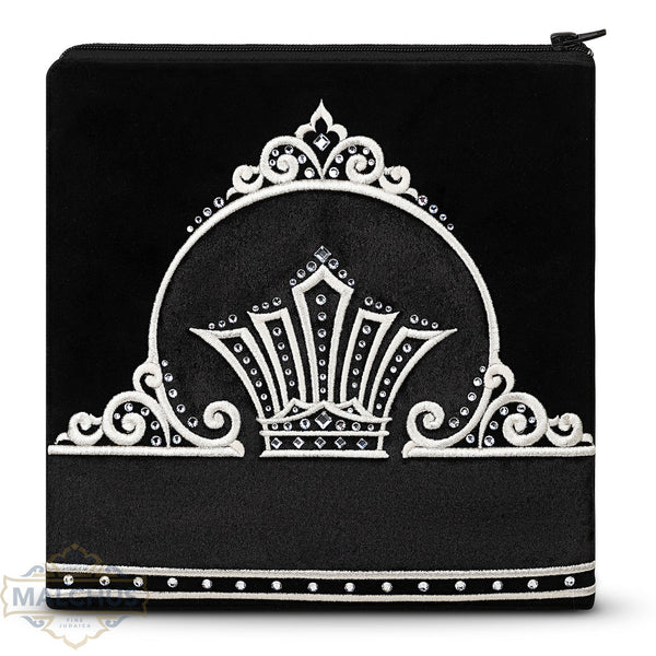 Bag #850 Black Velvet & Silver Emb - Judaica Accessories