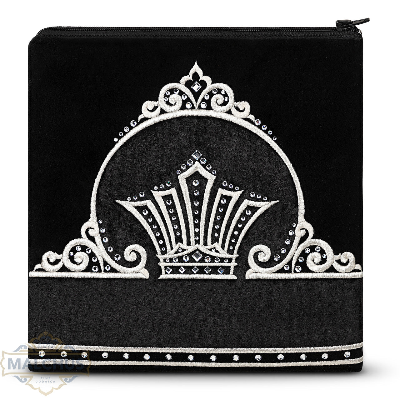 Bag #850 Black Velvet & Silver Emb - Judaica Accessories