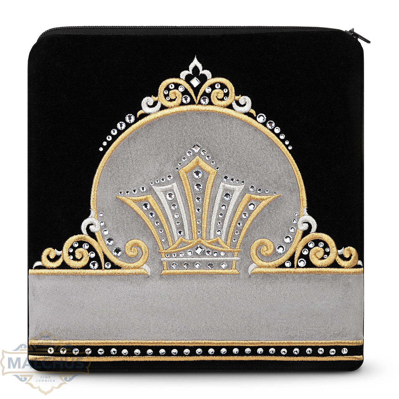 Bag #855 Black Velvet & Gold Emb - Judaica Accessories