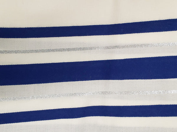 Traditional Wool Talis Blue and Silver - Judaica Accessories