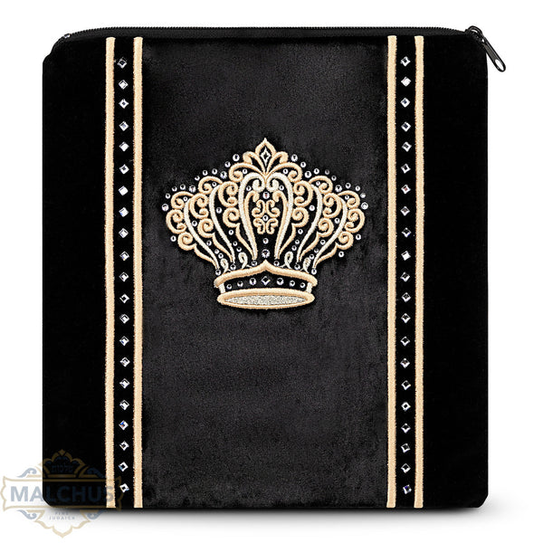 Bag #915 Black Velvet & Gold Emb - Judaica Accessories