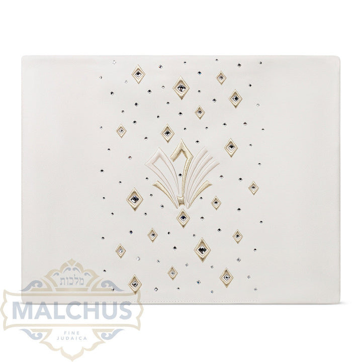 Solitaire Collection Leather Challah Cover with Sterling Crystals #680