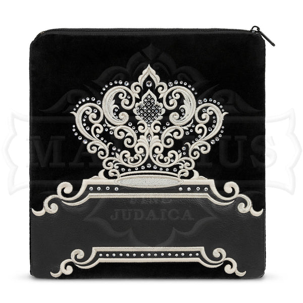 Bag #535 Black Velvet & Black Faux Leather - Judaica Accessories