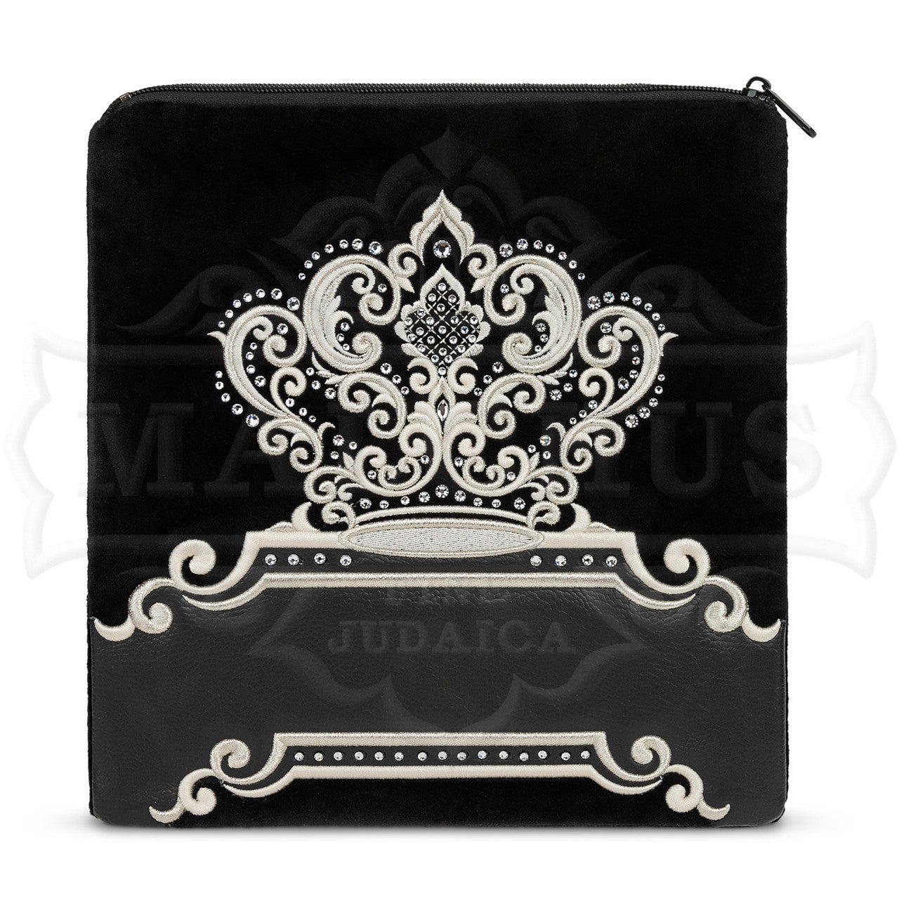 Bag #535 Black Velvet & Black Faux Leather - Judaica Accessories