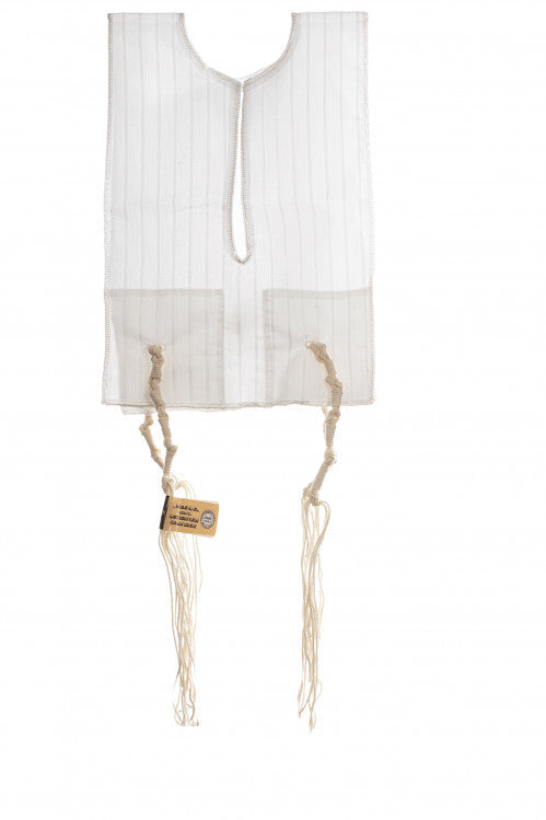 Poly- Cotton Kids Slit Neck, 2 Hole Ashkenaz Tzitzis - Image 4