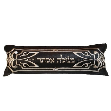 Decorative black megillah pouch case design 1030 | Judaica Square Lakewood