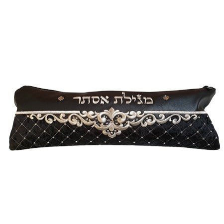 Classy black megillah pouch case design 1025 | Judaica Square Lakewood