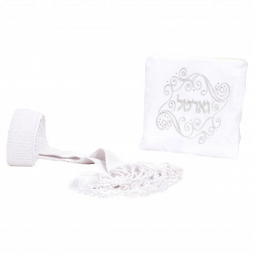 Handmade Elegant Knitted with Border Gartel - White - Image 3
