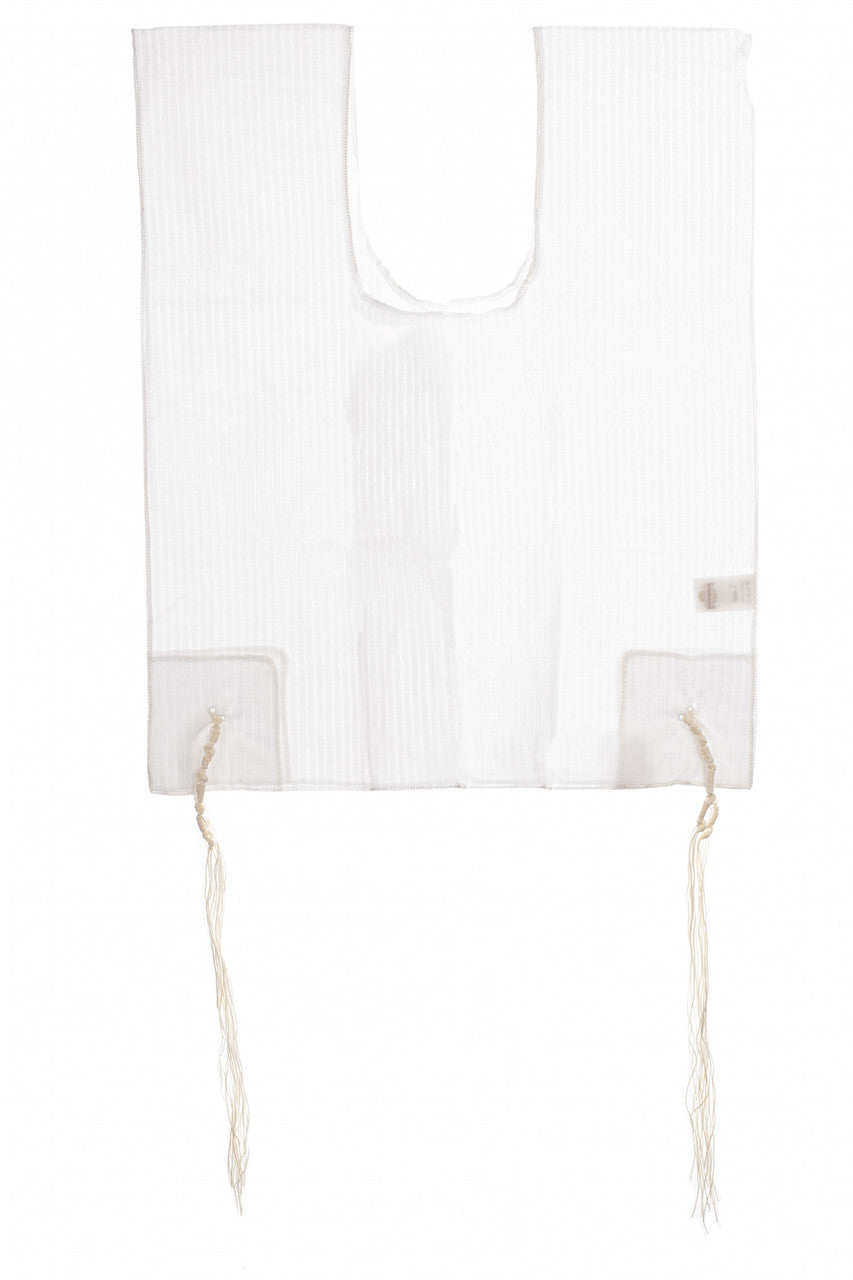 Cotton Kids Round Neck, 2 Hole- Slanted Keshiras Chabad Tzitzis - Image 4
