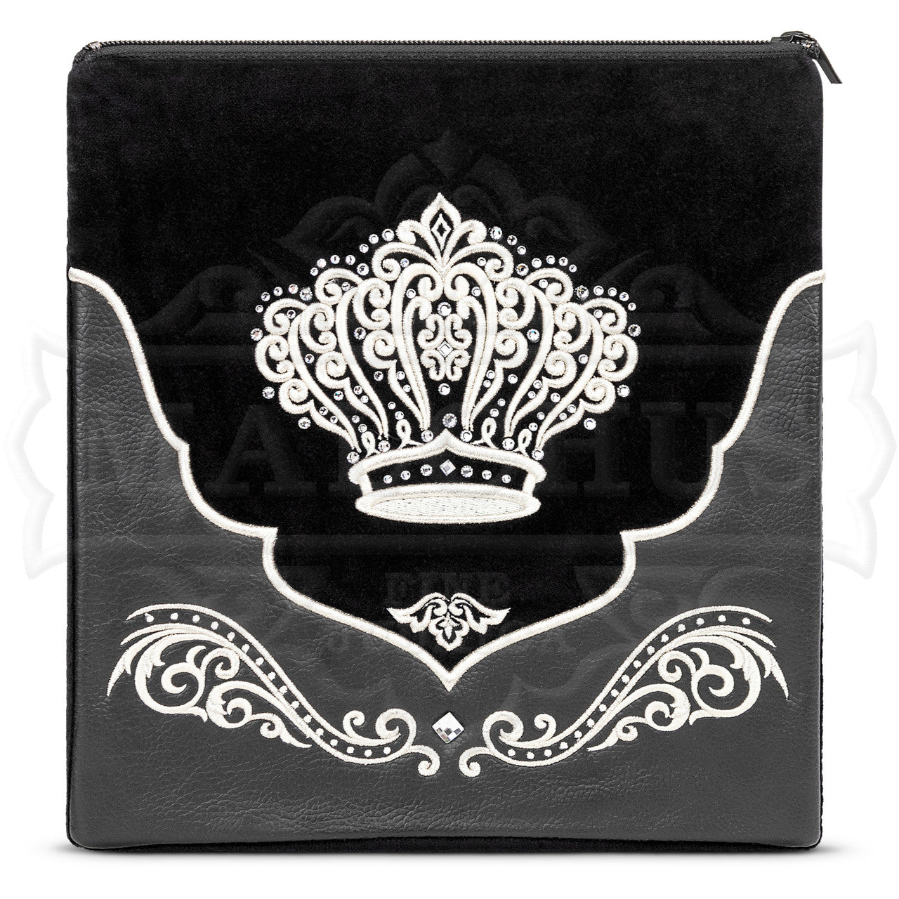 Bag #565 Black Faux Leather & Black Velvet - Judaica Accessories