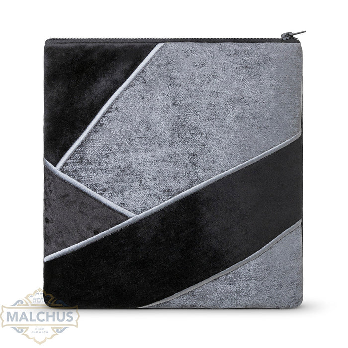 Black velvet tallis and tefillin bag with silver embroidery, design #870 | Judaica Square Lakewood