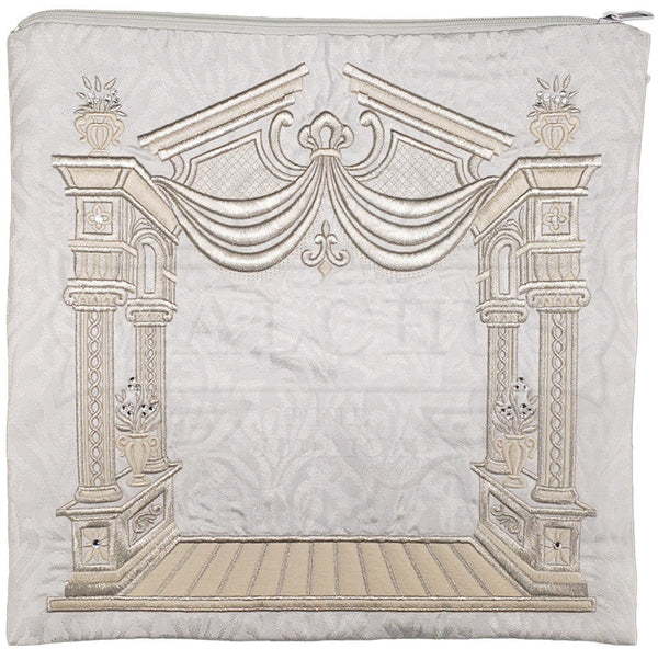 White 3D Canopy and Poles Velvet Talis Bag #175 - Tallis & Tefillin Bags