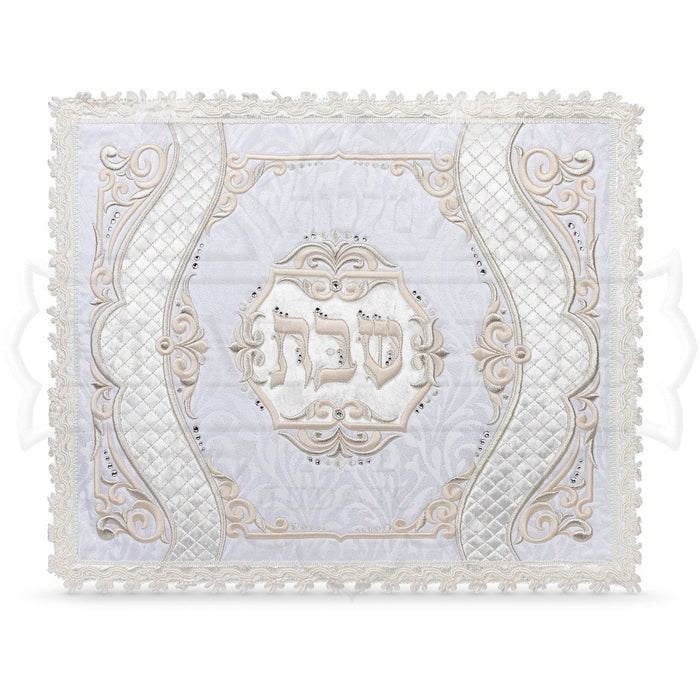 Brocade and crushed velvet challah cover with trim | Judaica Square Lakewood