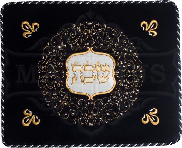 Swirl Design Swarovski Velvet Challah Cover #230 - Challah Covers